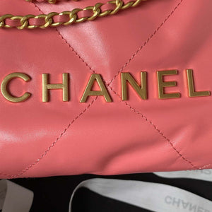 Chanel 22 Mini Handbag AS3980 Shiny Calfskin & Gold-Tone Metal Rose Pink - Default Title - View 3
