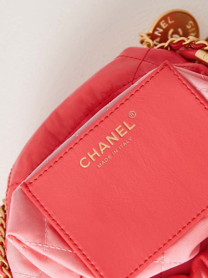 Chanel 22 Mini Handbag AS3980 Shiny Calfskin & Gold-Tone Metal Red - Default Title - View 8