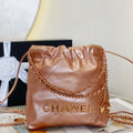 Chanel 22 Mini Handbag AS3980 Shiny Calfskin & Gold-Tone Metal Copper - Default Title - View 1