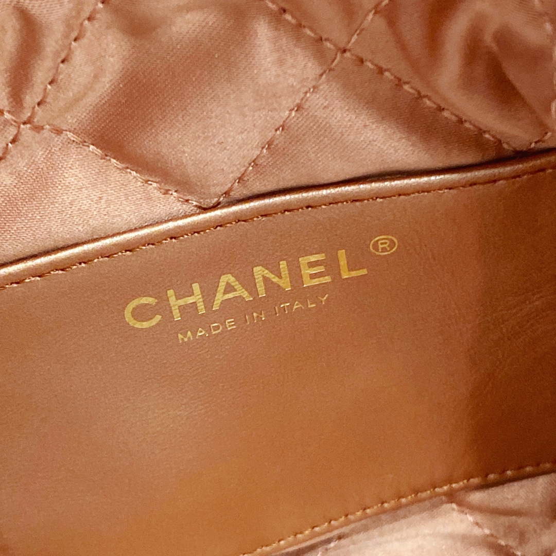 Chanel 22 Mini Handbag AS3980 Shiny Calfskin & Gold-Tone Metal Copper - Default Title - View 7