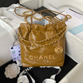 Chanel 22 Mini Handbag AS3980 Shiny Calfskin & Gold-Tone Metal Marigold - Default Title - View 1