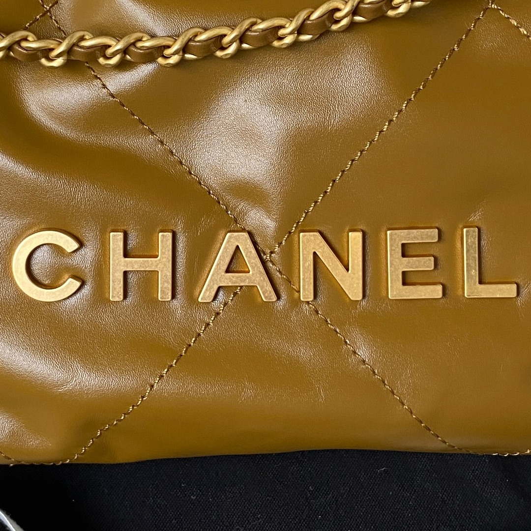 Chanel 22 Mini Handbag AS3980 Shiny Calfskin & Gold-Tone Metal Marigold - Default Title - View 5