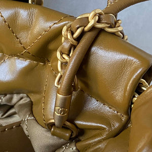 Chanel 22 Mini Handbag AS3980 Shiny Calfskin & Gold-Tone Metal Marigold - Default Title - View 8