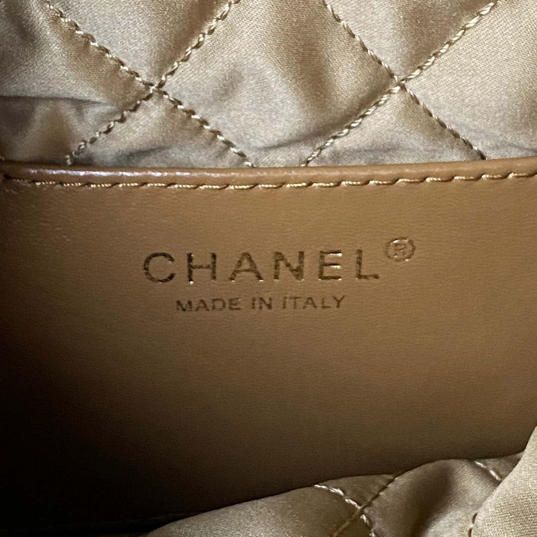 Chanel 22 Mini Handbag AS3980 Shiny Calfskin & Gold-Tone Metal Marigold - Default Title - View 9