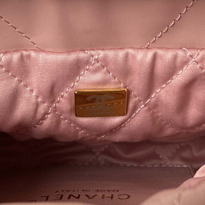 Chanel 22 Mini Handbag AS3980 Shiny Calfskin & Gold-Tone Metal Pink - Default Title - View 9