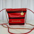 Chanel 22 Mini Handbag AS3980 Shiny Calfskin & Gold-Tone Metal Red & Black - Default Title - View 1
