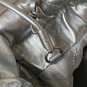 Chanel 22 AS3980 Mini Handbag Shiny Calfskin & Silver-Tone Metal Silver - Default Title - View 7