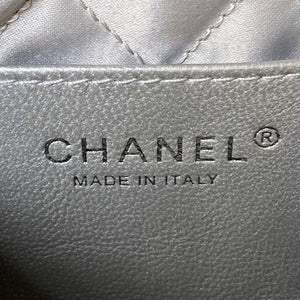 Chanel 22 AS3980 Mini Handbag Shiny Calfskin & Silver-Tone Metal Silver - Default Title - View 8