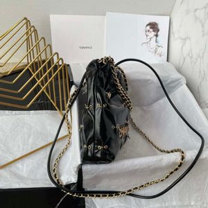 Chanel 22 Mini Handbag AS3980 Shiny Calfskin & Gold-Tone Metal with jewelry - Default Title - View 6