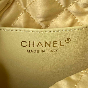 Chanel 22 Mini Handbag AS3980 Shiny Calfskin & Gold-Tone Metal Yellow - Default Title - View 7