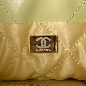 Chanel 22 Mini Handbag AS3980 Shiny Calfskin & Gold-Tone Metal Yellow - Default Title - View 8
