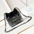 Chanel 22 Mini Handbag Patent Gradient Calfskin Lacquered Metal AS3980 Black - Default Title - View 1