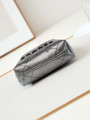 Chanel 22 Mini Handbag Patent Gradient Calfskin Lacquered Metal AS3980 Black - Default Title - View 6