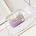 Chanel 22 Mini Handbag Patent Gradient Calfskin Lacquered Metal AS3980 White & Light Purple - Default Title - View 1