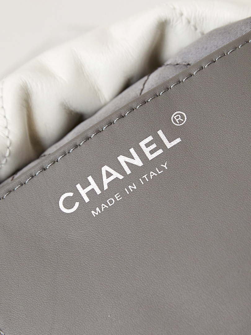 Chanel 22 Mini Handbag Patent Gradient Calfskin Lacquered Metal AS3980 White & pink silver - Default Title - View 8