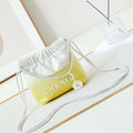 Chanel 22 Mini Handbag Patent Gradient Calfskin Lacquered Metal AS3980 White & Yellow - Default Title - View 1