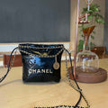 Chanel 22 Mini Handbag  Shiny Calfskin & Gold-Tone Metal AS3980 Black - Default Title - View 1
