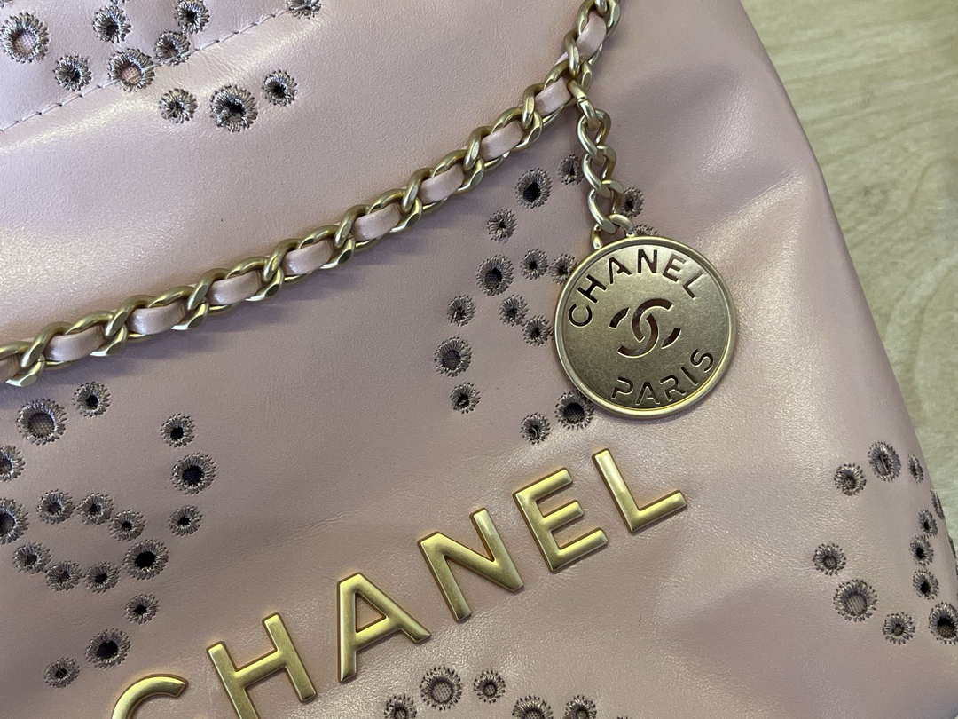 Chanel 22 Mini Handbag  Shiny Calfskin & Gold-Tone Metal AS3980 Pink - Default Title - View 4