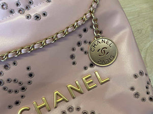 Chanel 22 Mini Handbag  Shiny Calfskin & Gold-Tone Metal AS3980 Pink - Default Title - View 4