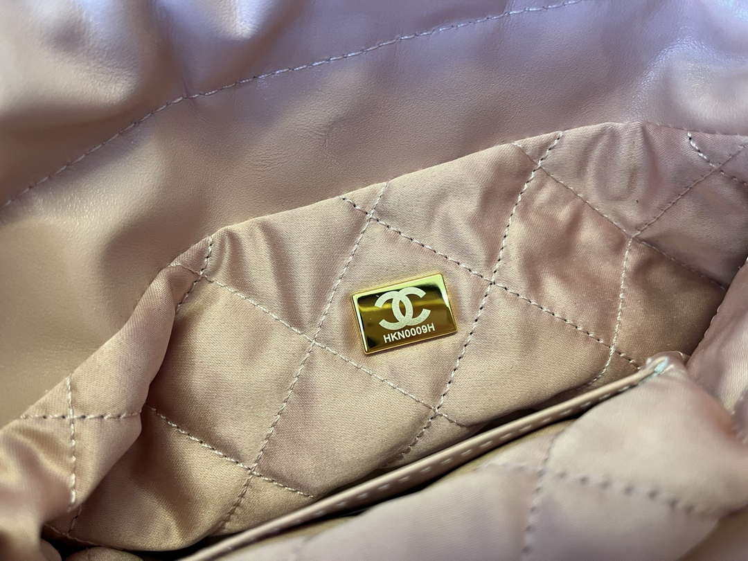 Chanel 22 Mini Handbag  Shiny Calfskin & Gold-Tone Metal AS3980 Pink