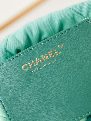 CHANEL 22 Mini Handbag Washed Canvas & Gold-Tone Metal AS3980 Green - Default Title - View 8