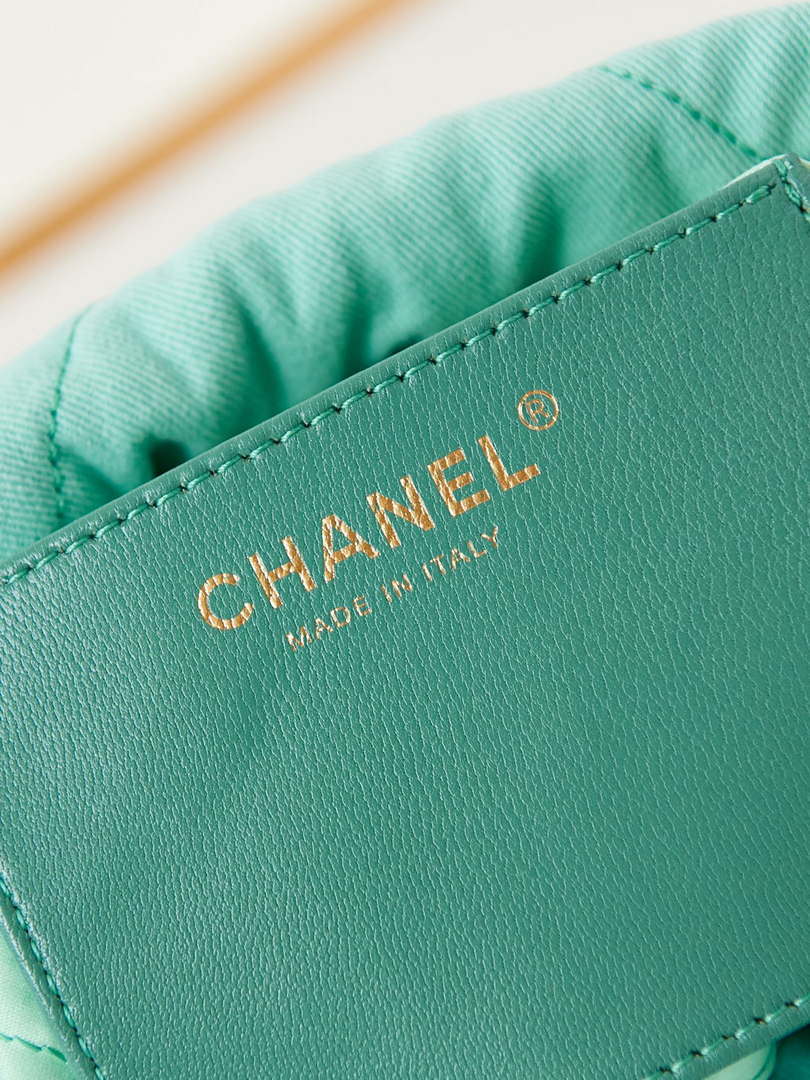 CHANEL 22 Mini Handbag Washed Canvas & Gold-Tone Metal AS3980 Green - Default Title - View 8