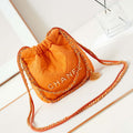 CHANEL 22 Mini Handbag Washed Canvas & Gold-Tone Metal AS3980 Orange - Default Title - View 1