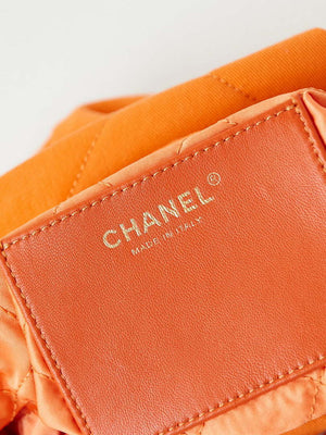 CHANEL 22 Mini Handbag Washed Canvas & Gold-Tone Metal AS3980 Orange - Default Title - View 8