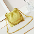 CHANEL 22 Mini Handbag Washed Canvas & Gold-Tone Metal AS3980 Yellow - Default Title - View 1