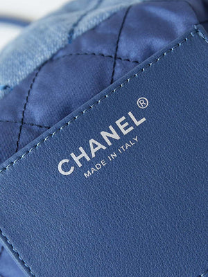 CHANEL 22 Mini Handbag Washed Denim & Silver-Tone Metal AS3980 Blue - Default Title - View 8
