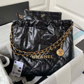 Chanel 22 Small Handbag AS3260 Memorial Calfskin leather Black Gold - Default Title - View 1