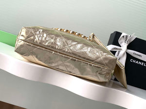 Chanel 22 Small Handbag Fantasy color Calfskin & Gold-Tone Metal AS3260 Gold - Default Title - View 4