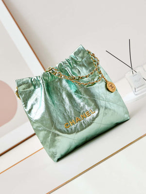 Chanel 22 Small Handbag Fantasy color Calfskin & Gold-Tone Metal AS3260 Green - Default Title - View 1