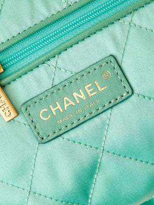 Chanel 22 Small Handbag Fantasy color Calfskin & Gold-Tone Metal AS3260 Green - Default Title - View 8