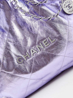 Chanel 22 Small Handbag Fantasy color Calfskin & Gold-Tone Metal AS3260 Purple - Default Title - View 2