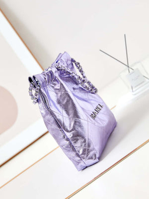 Chanel 22 Small Handbag Fantasy color Calfskin & Gold-Tone Metal AS3260 Purple - Default Title - View 3