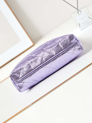 Chanel 22 Small Handbag Fantasy color Calfskin & Gold-Tone Metal AS3260 Purple - Default Title - View 6