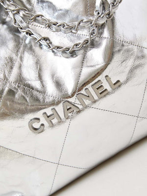 Chanel 22 Small Handbag Fantasy color Calfskin & Silver-Tone Metal AS3260 Silver - Default Title - View 2