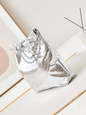 Chanel 22 Small Handbag Fantasy color Calfskin & Silver-Tone Metal AS3260 Silver - Default Title - View 4