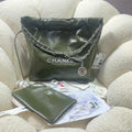 Chanel 22 Small Handbag Shiny Calfskin AS3260 Dark Green - Default Title - View 1
