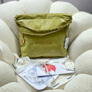 Chanel 22 Small Handbag Shiny Calfskin AS3260 Light Green - Default Title - View 1