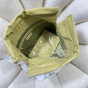 Chanel 22 Small Handbag Shiny Calfskin AS3260 Light Green - Default Title - View 7