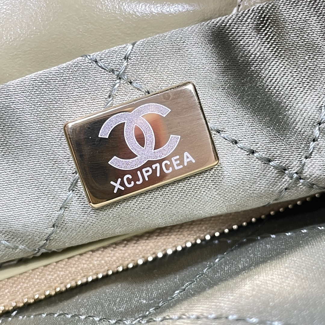 Chanel 22 Small Handbag Shiny Calfskin AS3260 Light Green - Default Title - View 8