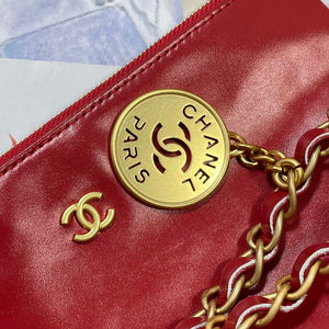 Chanel 22 Small Handbag Shiny Calfskin AS3260 Red - Default Title - View 6