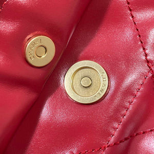 Chanel 22 Small Handbag Shiny Calfskin AS3260 Red - Default Title - View 9