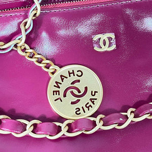 Chanel 22 Small Handbag Shiny Calfskin AS3260 Rose Red - Default Title - View 6