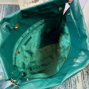 Chanel AS3260 22 Small Handbag Shiny Calfskin Green Gold - Default Title - View 8
