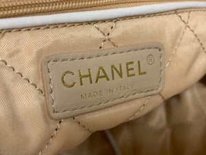 Chanel 22 Small Handbag Shiny Calfskin AS3260 White Gold - Default Title - View 9