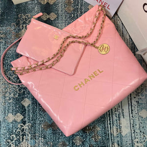 Chanel AS3260 22 Small Handbag Shiny Calfskin Light Pink Gold - Default Title - View 5