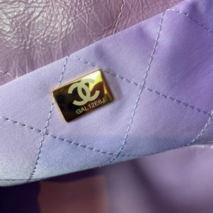 Chanel AS3260 22 Small Handbag Shiny Calfskin Purple Gold - Default Title - View 8